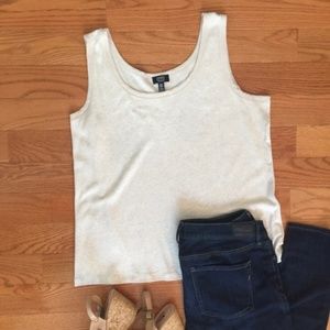 NWOT Jones NY Cream Heather Tanktop